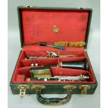 A Boosey and Hawkes clarinet and accessories in original case