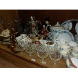 A large quantity of decorative ceramics and glass ware including a Wedgwood Clementine pattern