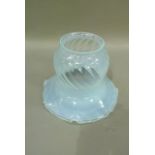 A vaseline glass shade, 18cm high x 22cm diameter