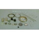 A quantity of silver jewellery, total approximate weight 174gm