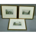 A set of three hand tinted engravings after Rogers after Whitock, The New Sulphur spring