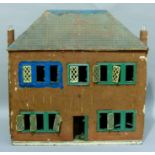 An Edwardian papered wooden dolls house