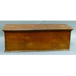 A late 19th century mahogany box with hinged lid, 80cm wide
