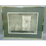 By and After D Coster, black and white etching still life from Singapore, No 21/50, signed dated