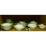 A Noritake dinner service for six comprising plates in three sizes, soup plates, three tureens (