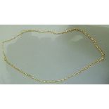 A neckchain in 9ct gold fetter and Gucci links, approximate length 60mm