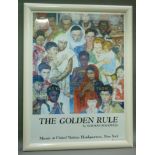 Norman Rockwell - The Golden Rule, mosaic at united nations head quarters, New York, print, dated