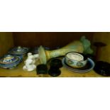 Three Alfred Meakin Manchu pattern tureens and covers, a small quantity of tea ware, decorative