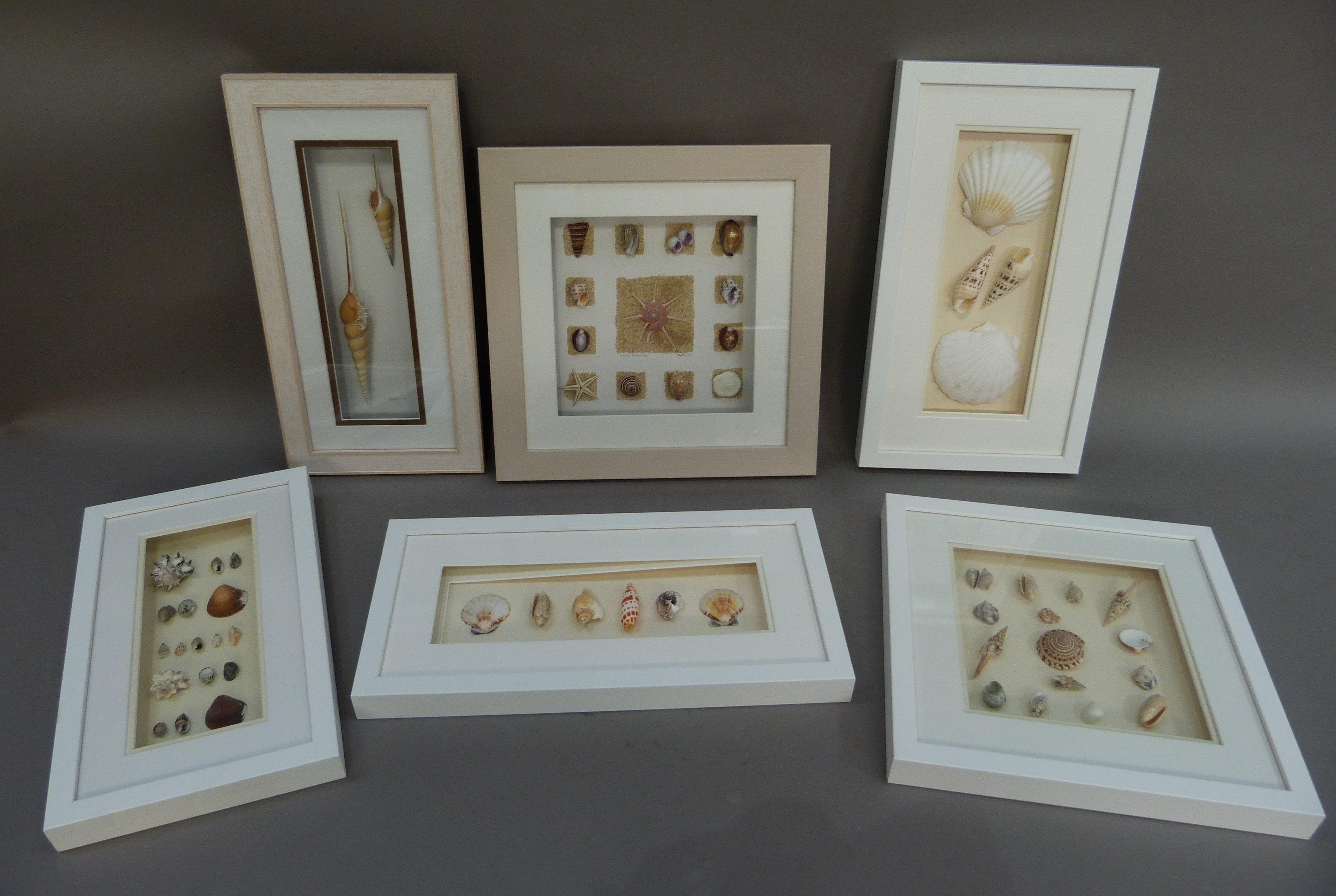 A quantity of shell pictures, etc, various sizes