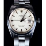 A ROLEX GENTLEMAN'S OYSTER PERPETUAL DATE WRISTWATCH in stainless steel case 1500 ref 658X33 (