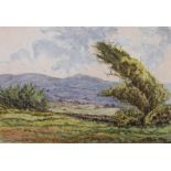HAROLD SUTTON PALMER (1854-1933), Landscape with distant hills, watercolour, signed to lower left,