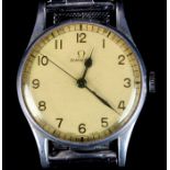 AN OMEGA GENTLEMAN'S MANUAL WRISTWATCH c.1939 in stainless steel case No 2292..16 jewelled lever