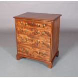 A VICTORIAN MAHOGANY CHEST OF DRAWERS, the plain top above four long graduated figured drawers,
