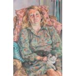 ARR SHIRLEY STOPFORD-TAYLOR (1935-2017) Portrait of the artist Joyce Bell, three quarter length,