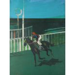 ARR EDWIN LA DELL ARA (1914-1970) At the winning post, Lester Piggott up, oil on canvas, unsigned,