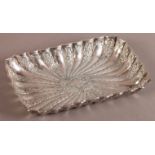 A LATE VICTORIAN SILVER TRAY, Sheffield 1892 rectangular, fluted and embossed with alternating