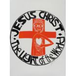 BY AND AFTER PAUL PETER PIECH (American 1920-1996) Jesus Christ The Light of the World, linocut, two