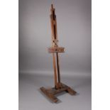 A WINSOR AND NEWTON LTD, London, artist easel, fully adjustable, bearing ivorine maker's label,