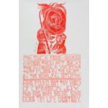 BY AND AFTER PAUL PETER PIECH (American 1920-1996) The Sick Rose - Blake, linocut, two colour
