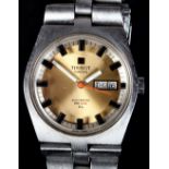 A TISSOT GENTLEMAN'S PR516 GL WRISTWATCH c.1970 in stainless steel tonneau case, Swiss automatic