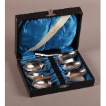 A SET OF SIX GEORGE III OLD ENGLISH PATTERN TEASPOONS, all initialled L S M by Samuel Godbehere,