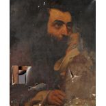 FRENCH SCHOOL (19th century) Jewish scholar, half portrait, oil on canvas, initialled FFG and