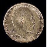 EDWARD VII Sovereign 1909 GF (Edge damage on obverse)