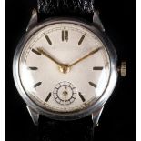 A LONGINES GENTLEMAN'S WRISTWATCH c.1930 in Wadsworth silver case No 7386245 by Wittnauer, 15