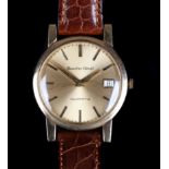 A BUECHE-GIROD GENTLEMAN'S 9CT GOLD WRISTWATCH c.1982 Swiss quartz movement No 947111, gilt sunburst