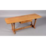 ALAN GRAINGER OF BRANSBY 'ACORN MAN', AN ENGLISH OAK LOW SET REFECTORY SIDE TABLE, rectangular