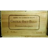 Chateau Haut-Bailly 1995, Grand Cru Classe de Graves, CB, stored: Wine Society, 12 bottles, OWC