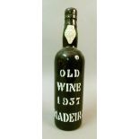 Madeira Old Wine 1957, 1 bottle, stencil label good, black wax capsule good, paper neck label No