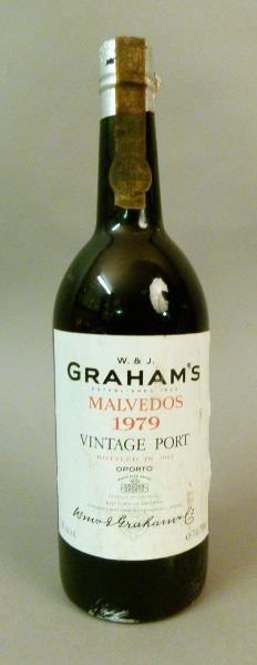 W & J Graham's Malvedos 1979 Vintage Port, 1 bottle, label generally good, foil capsule degraded,