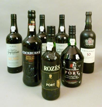 Quinta do Infanto LBV 2011 port, 3 bottles, labels good, levels low neck; Taylor's 10 yr old Tawny