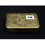 A Queen Mary Xmas 1914 Brass Cigarette Tin