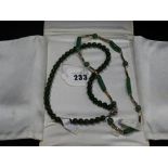 Two Jade Colour Bead Necklaces