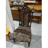 A Late Victorian Drawing Room Chair With Barley Twist Side Columns