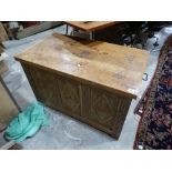 An Early 20th Century Carved Oak Blanket Chest