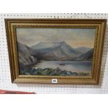 Oil On Canvas, North Wales Mountain & Lake View, Initialed W.L