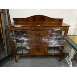 An Edwardian Mahogany Three Door Display Cabinet, 54" Across