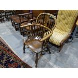 A Derbyshire Windsor Style Spindle Back Elbow Chair, Marked F. Walker Of Rockley