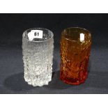 Two Whitefriars Type Moulded Glass Cordial Glasses