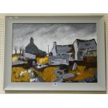 Owen Meilir, Oil On Board, Anglesey Farmhouse Study, Signed, 18 X 26"