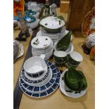 A Quantity Of Mid Century Midwinter Leaf Decorated Dinnerware