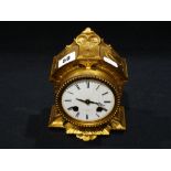 A Gilt Metal Encased White Circular Dial Mantel Clock (Lacking Plinth) The Dial Marked Hausburg,