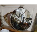 A Circular Art Deco Period Painted Wall Mirror, Together With A Further Wall Mirror