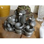 A Quantity Of Victorian Era Pewter Service Ware