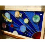 A Stained Glass Panel Of Planets