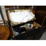 A Box Of Vintage Furs, Together With A Box Of Shirts