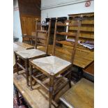 A Pair Of Late 19th Century Rush Seated Ladder Backed Bedroom Chairs